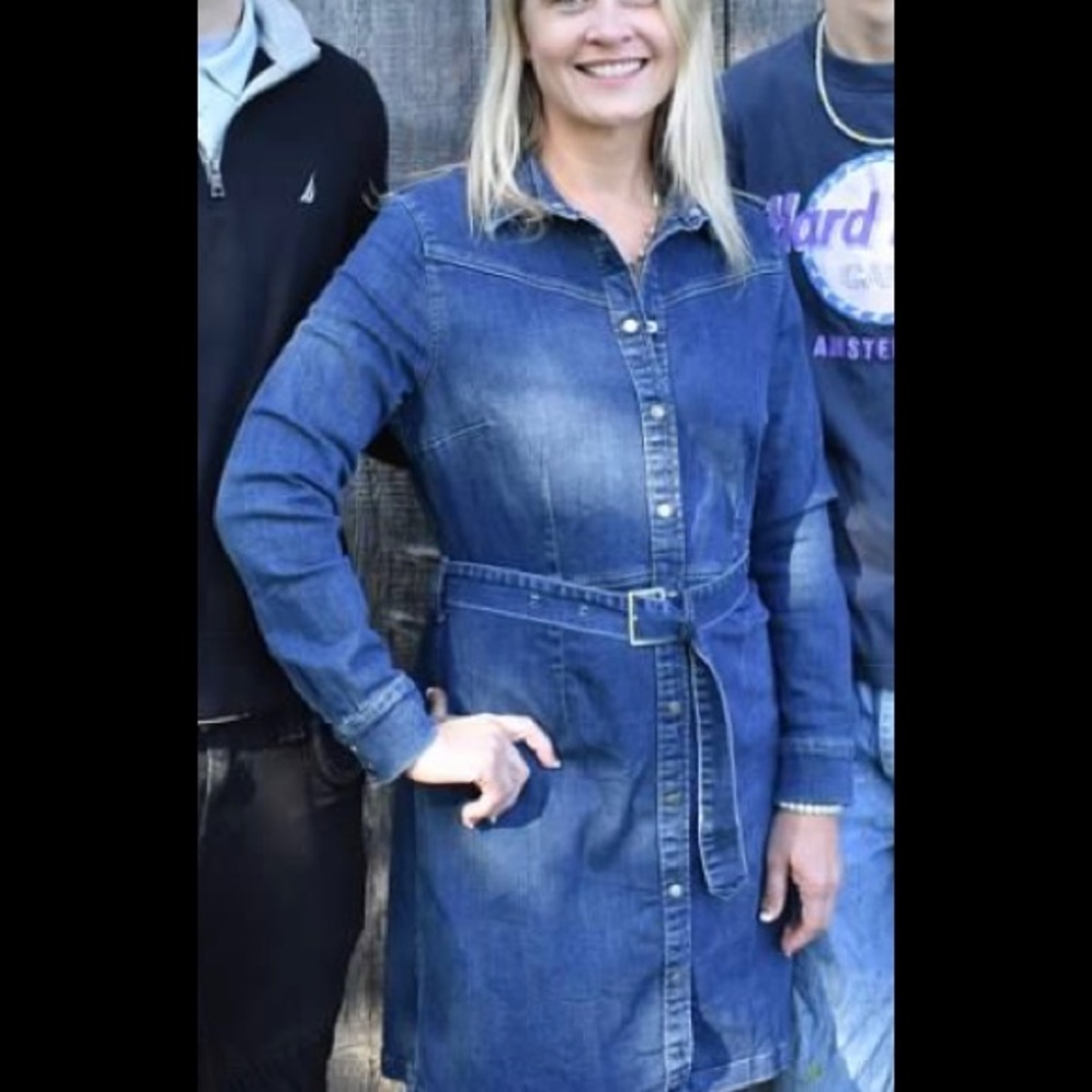 Uniqlo denim snap dress